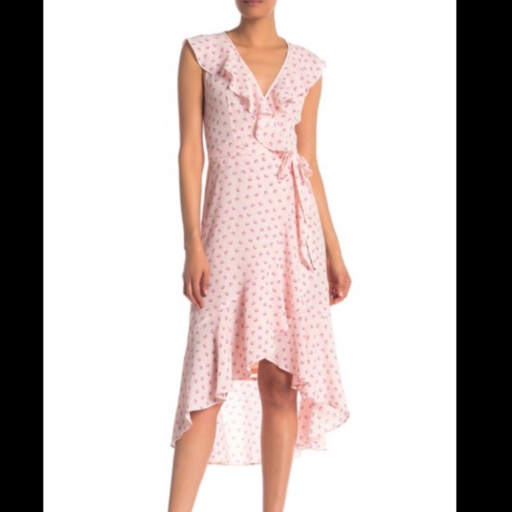 Donna Morgan Sleeveless Ruffle Wrap Dress